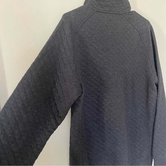 L.L. Bean Men’s Quilted Sweatshirt, Size M, Mockneck, Dark Charcoal Heather - Picture 7 of 10